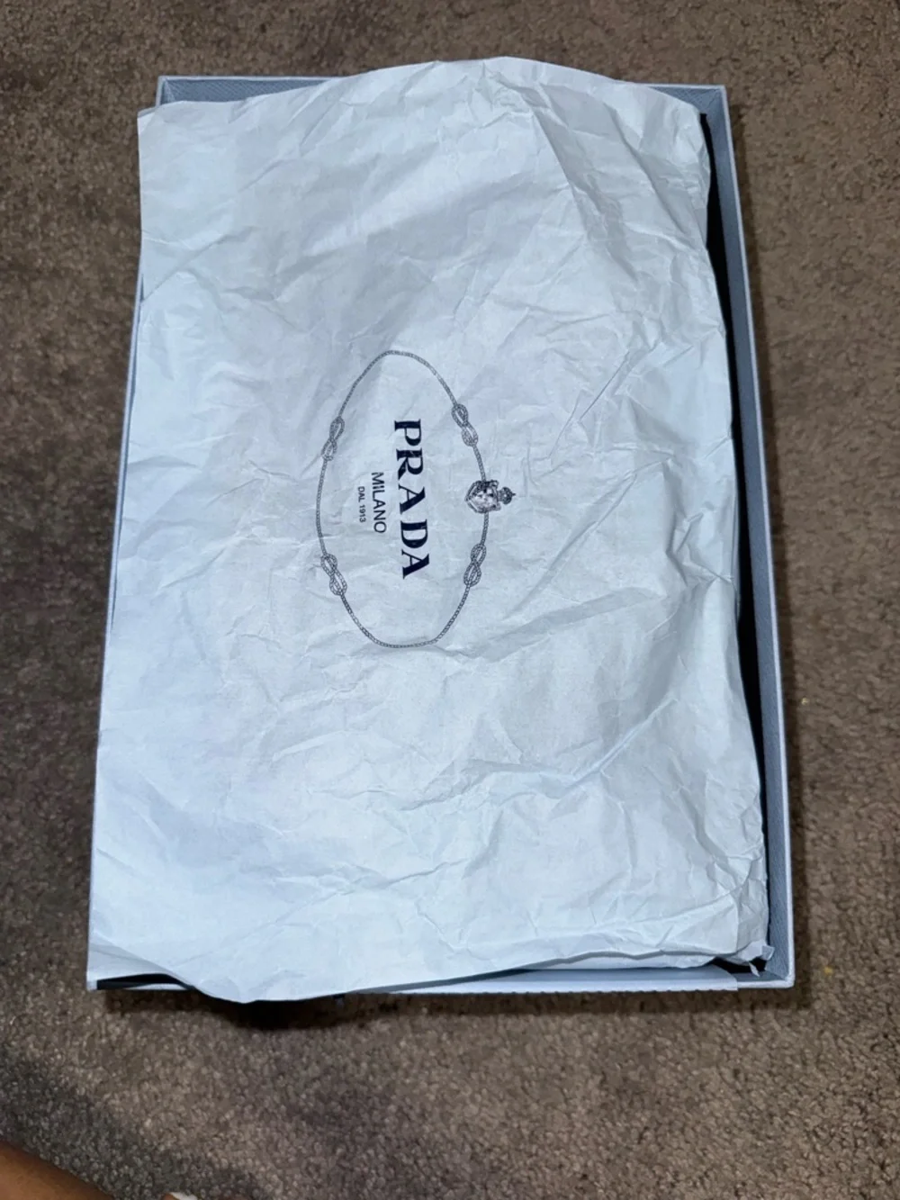 Prada Navy Suede Double-Buckle Slide Sandals with Gold Hardware - Picture 7 of 8